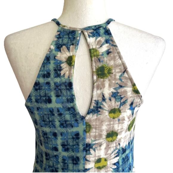 Alterd State Dress Blue White Daisy Halter Neck Sleeveless Mini Dress Medium NEW - Picture 6 of 12